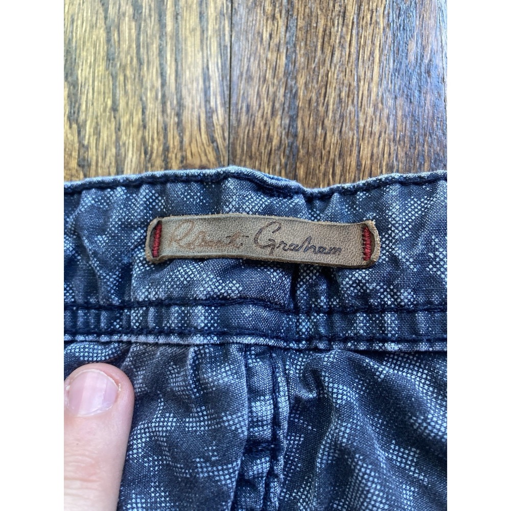 Robert Graham Jeans Mens 31x31 All Over Print Blue Denim Stretch Straight Leg - Picture 6 of 10